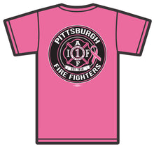 Load image into Gallery viewer, Pittsburgh Fire Fighters Cancer Awareness Tee
