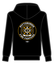 Load image into Gallery viewer, Pittsburgh Fire Fighters Black Logo HOODIE
