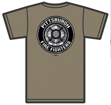 Load image into Gallery viewer, Pittsburgh Fire Fighters Military Green Camo Logo Tee
