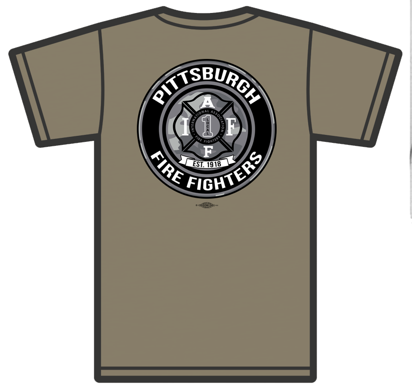 Pittsburgh Fire Fighters Military Green Camo Logo Tee