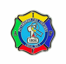 Load image into Gallery viewer, Pittsburgh Fire Fighters Sensory Santa Coin
