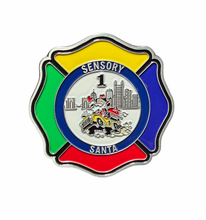 Load image into Gallery viewer, Pittsburgh Fire Fighters Sensory Santa Coin
