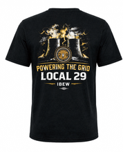 Load image into Gallery viewer, IBEW 29 Powering the Grid T-shirt

