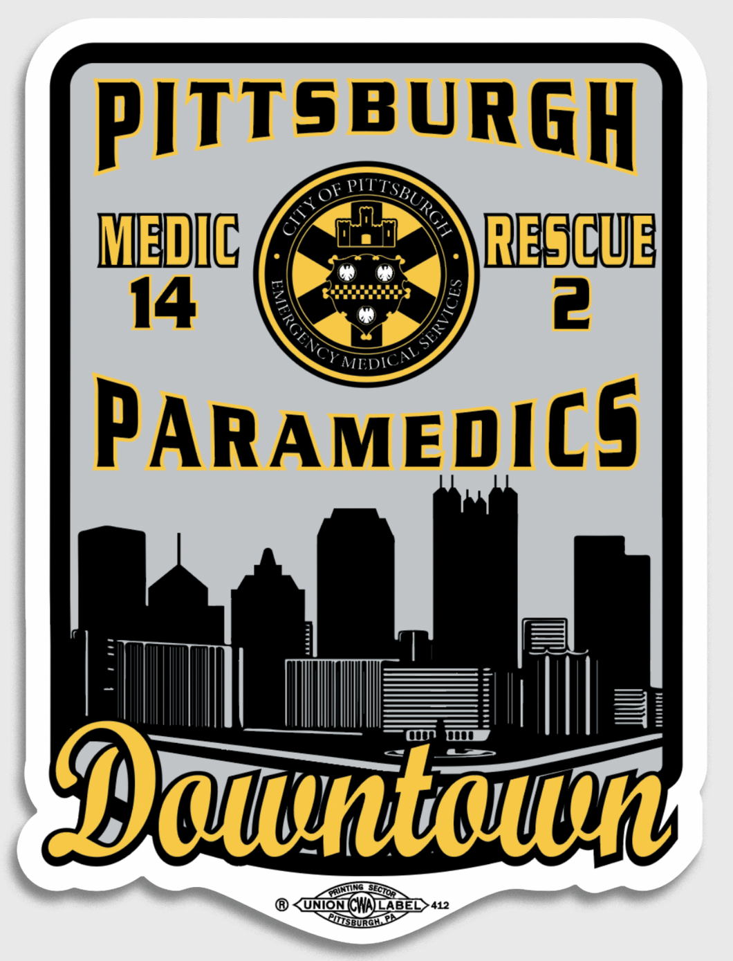 Medic 14 Rescue 2 GREY Sticker